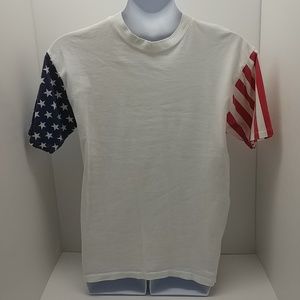 L.A.T Sport men's vintage short sleeve t-shirt large white/red/blue